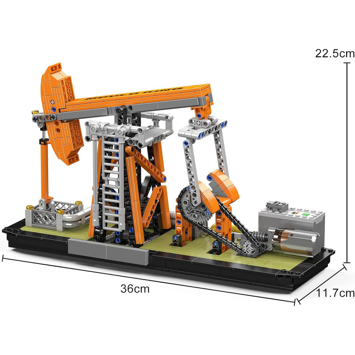 Motorised Mechanical Oil Rig 839pcs