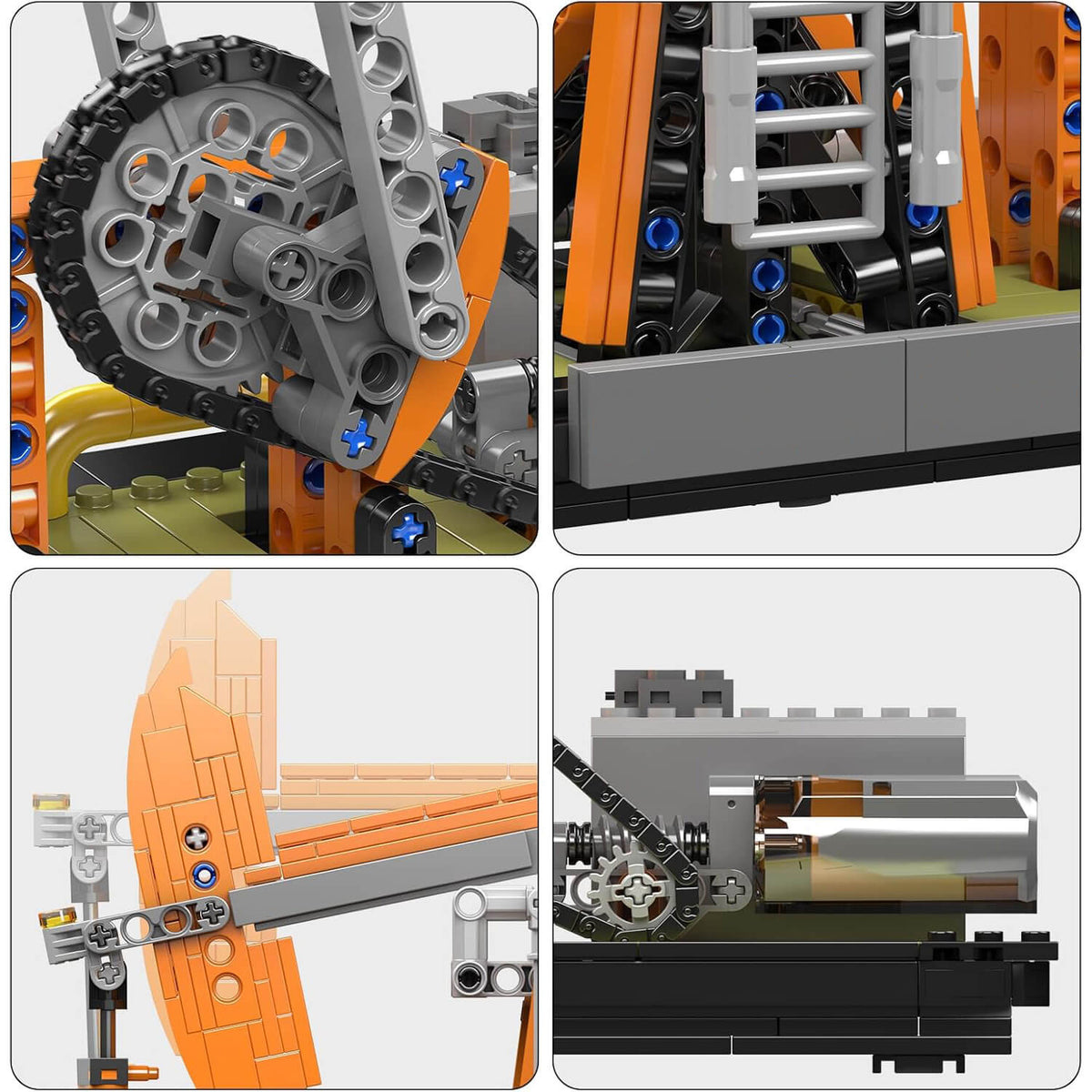 Motorised Mechanical Oil Rig 839pcs